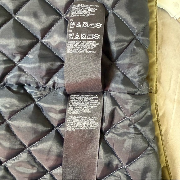 Tommy Hilfiger Womens Faux Fur Trim Hood Snap Button Parka Jacket Olive Large - Picture 11 of 12